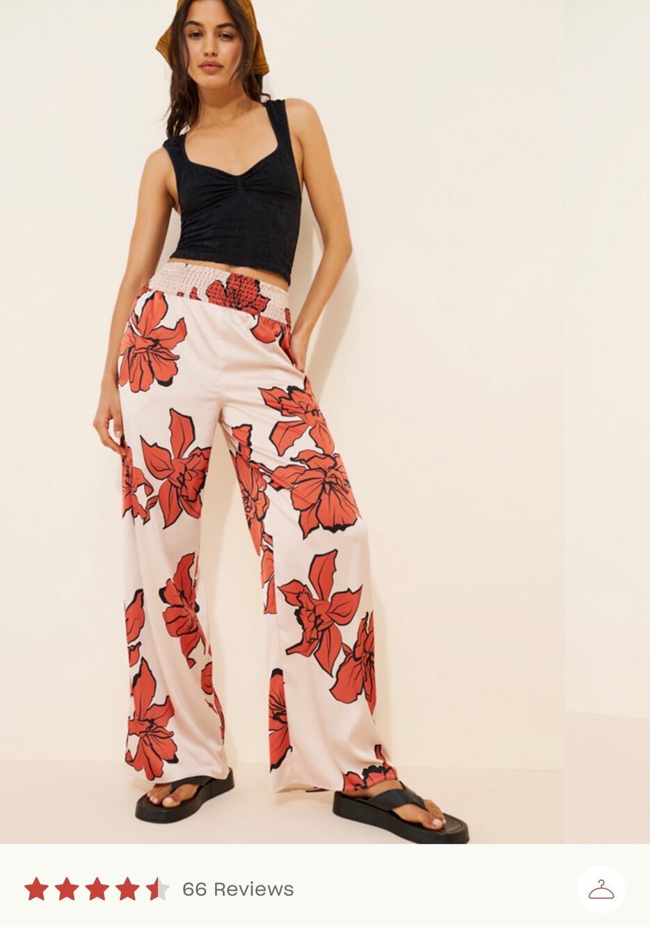 NUULY EUC Hutch Satin Outline Floral Pants | Size S